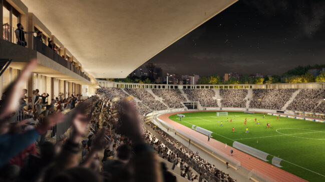 Projeto gráfico do novo estádio do Pacaembu, na zona oeste da Capital