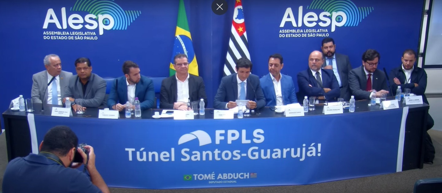 Anderson Pomini, anunciou na manhã desta terça-feira na Assembleia Legislativa de São Paulo (Alesp) o início das obras do túnel entre Santos e Guarujá