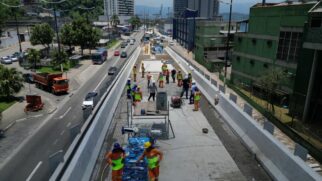 O Elevado Aristides Bastos Machado, no Centro Histórico de Santos, completa 90% de serviços executados