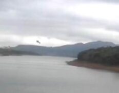 Momento da queda do helicóptero em Capitólio, no sul de Minas