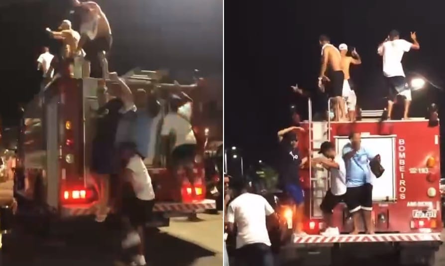 Corpo de Bombeiros esclareceu a respeito de imagem de pessoas em cima de caminhão