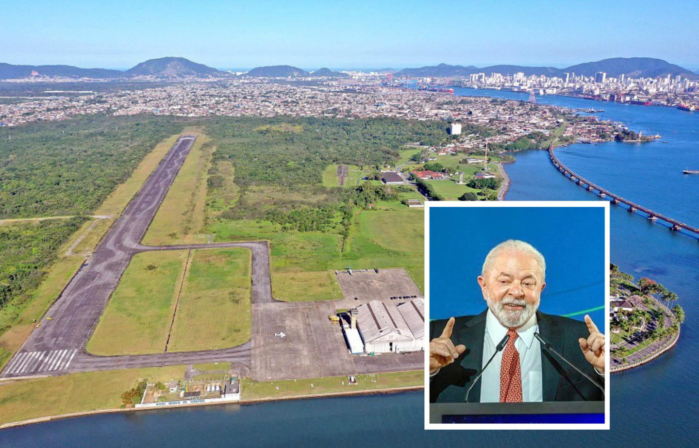 O Aeroporto de Guarujá deverá ser um dos focos de Lula durante visita à Baixada Santista
