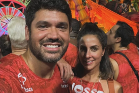 Carol Barcellos foi madrinha do casamento entre Marcelo Courrege e a ex-mulher Renata Heinborn