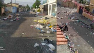 "CarnaFunk" deixou muito lixo e sujeira nas ruas do bairro Vila São Jorge, em São Vicente