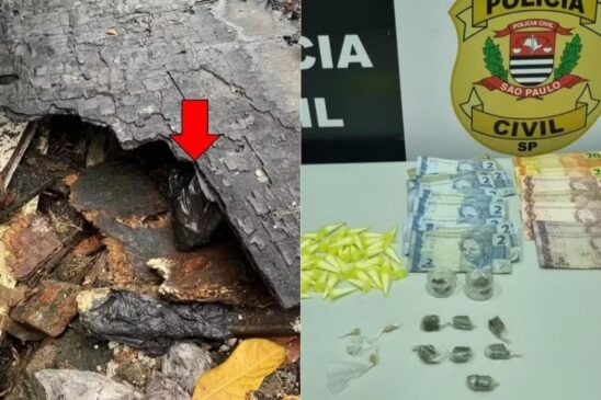 Os policiais estavam em diligências na região quando viram um jovem, de 20, anos e um menor, de 17, servindo usuários