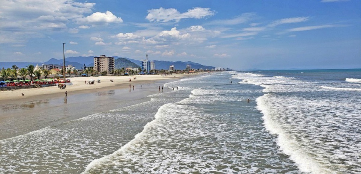 Orla da praia de Mongaguá (ilustração)