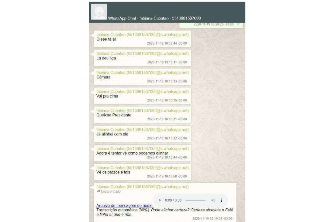 Conversas da servidora pública Fabiana de Abreu Silva