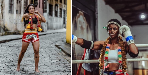 Da esquerda para direita: Rose Amorim, natural do Guarujá enfrenta a atleta Natália Basílio, da cidade de Bragança Paulista