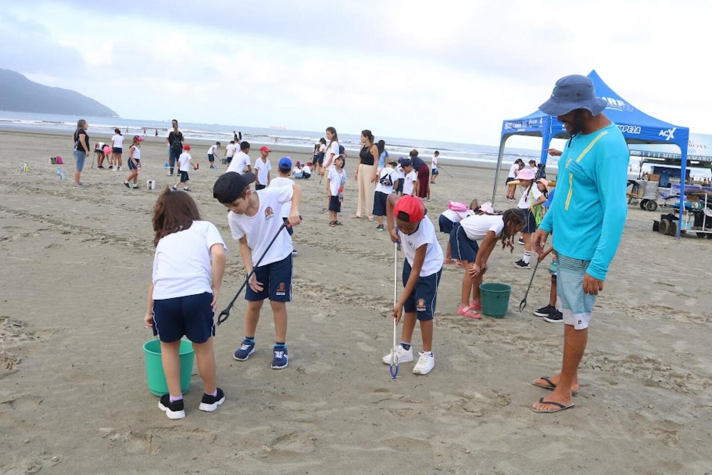 Ação com as crianças em Santos