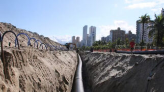 A Sabesp iniciou uma série de obras de esgotamento sanitário