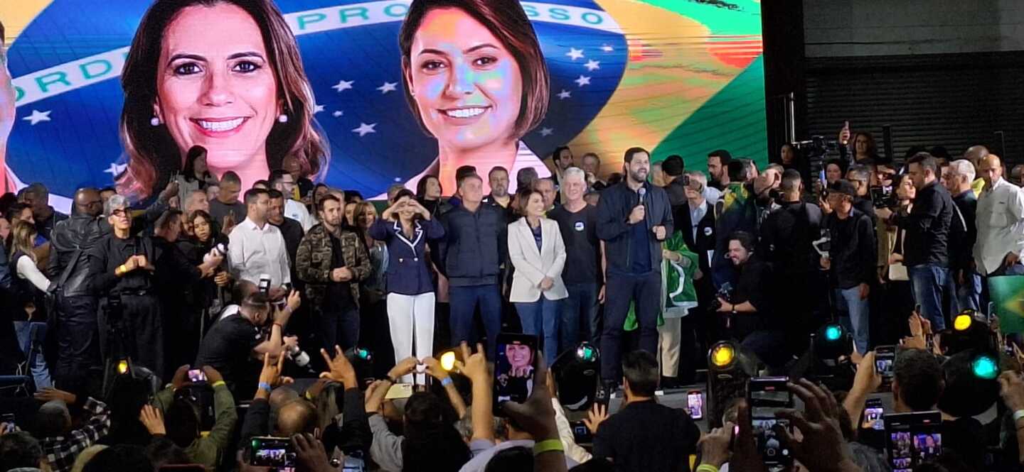 Ex-presidente Jair Messias Bolsonaro (PL) participou do evento regional da Baixada Santista