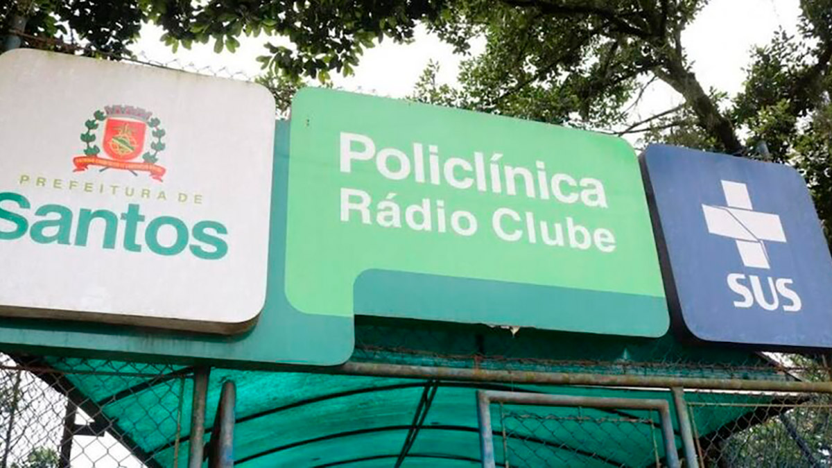 A Policlínica do Jardim Rádio Clube fica na Avenida Hugo Maia, 153, em Santos