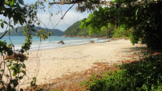 A Praia do Léo é rasa e tem o mar calmo