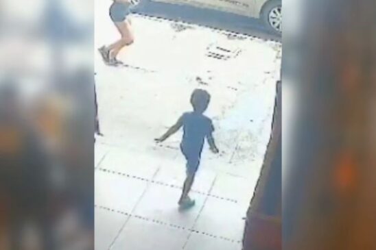 Menino saiu correndo de restaurante na Avenida Santos Dumont