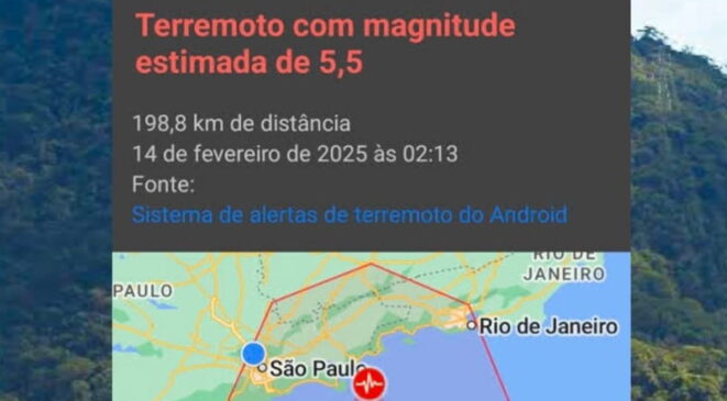 A Defesa Civil afirmou que o alerta não veio do Centro de Gerenciamento e que possivelmente tenha sido emitida por um serviço exclusivo do Google
