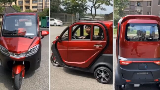 O veículo, que tem espaço para até três passageiros, vem se popularizando principalmente no TikTok