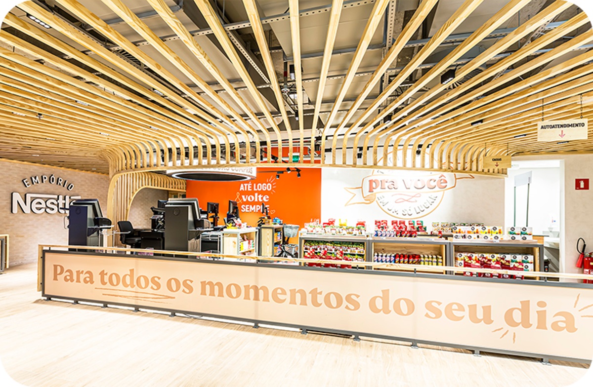 Empório Nestlé fica dentro de um prédio corporativo, na Avenida das Nações Unidas, em São Paulo