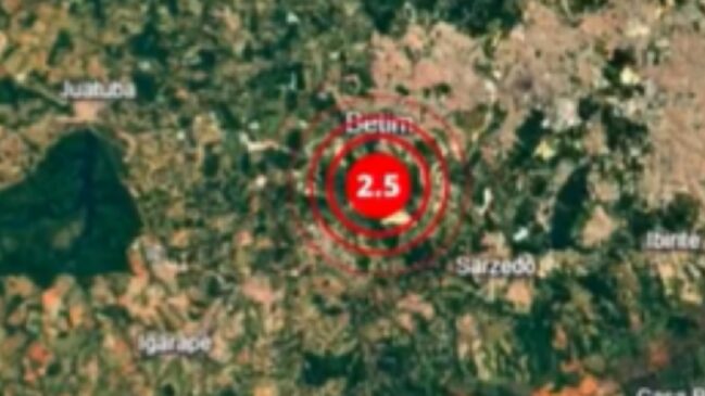 Um tremor de terra foi registrado cidade de Betim, na Região Metropolitana de Belo Horizonte, em Minas Gerais, na tarde deste sábado (22/3)