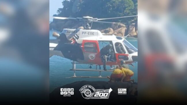 Após o resgate, o homem foi levado pelo Águia até a Praça Horácio Lafer, onde ficou aos cuidados do SAMU para atendimento médico.