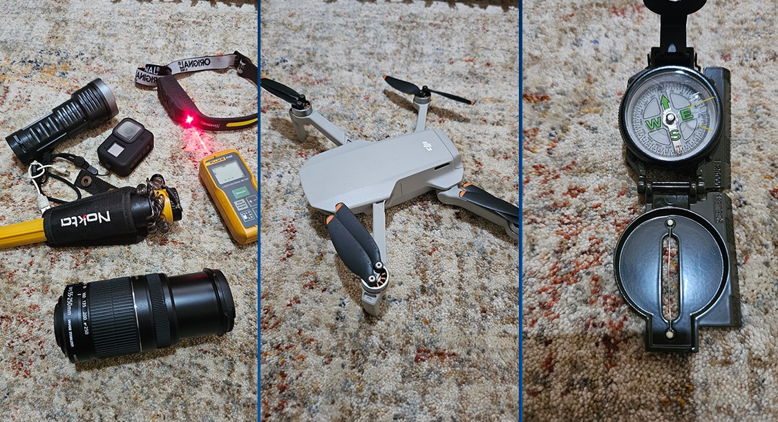 Outros Equipamentos: Drones, lentes, medidor de distância a laser, GoPro, lanternas, detector de metais, bússola, entre outros dispositivos, também são frequentemente utilizados em expedições ufológicas.