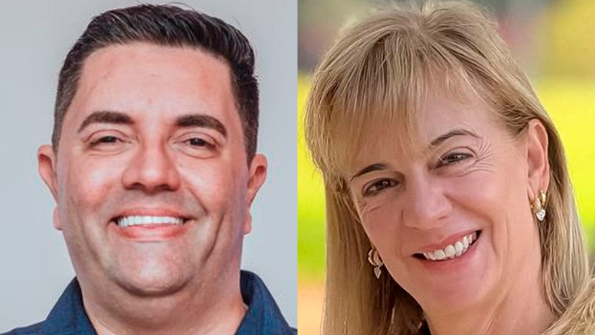Os candidatos à prefeitura de Mongaguá são Cristina Wiazowski (Progressistas) e Rodrigo Casa Branca (União)