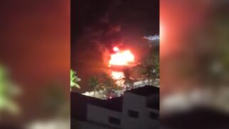Chamas chamaram a atenção de quem passava pela região, e a área foi isolada por segurança