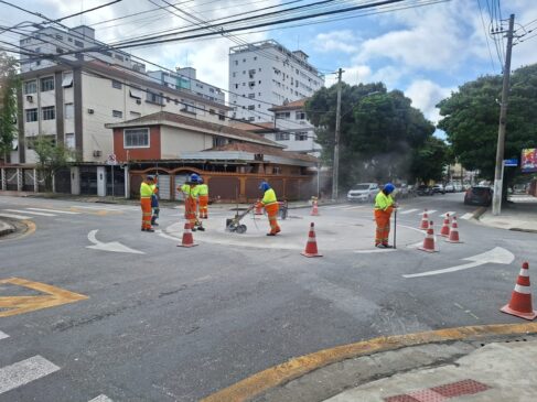 Prefeitura de Santos decidiu retirar a rotatória nesta segunda-feira (30)