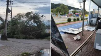 A Defesa Civil reforçou o aviso para ventania, ressaca e possibilidade de pancadas de chuva