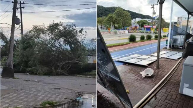 A Defesa Civil reforçou o aviso para ventania, ressaca e possibilidade de pancadas de chuva