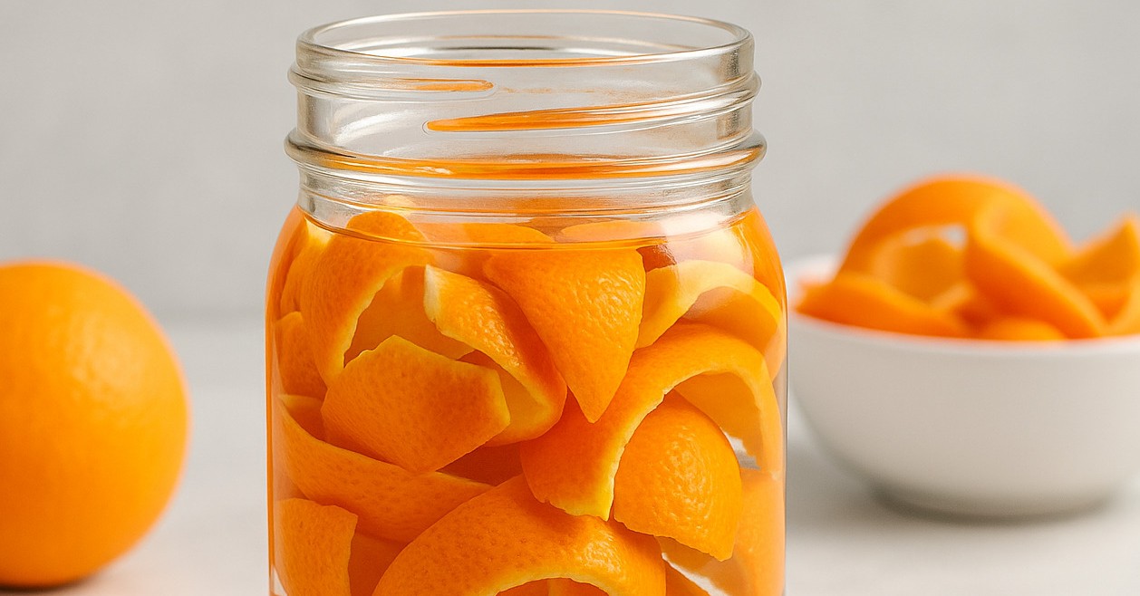A mistura do vinagre branco com a casca da laranja é poderosa e milagrosa para o lar