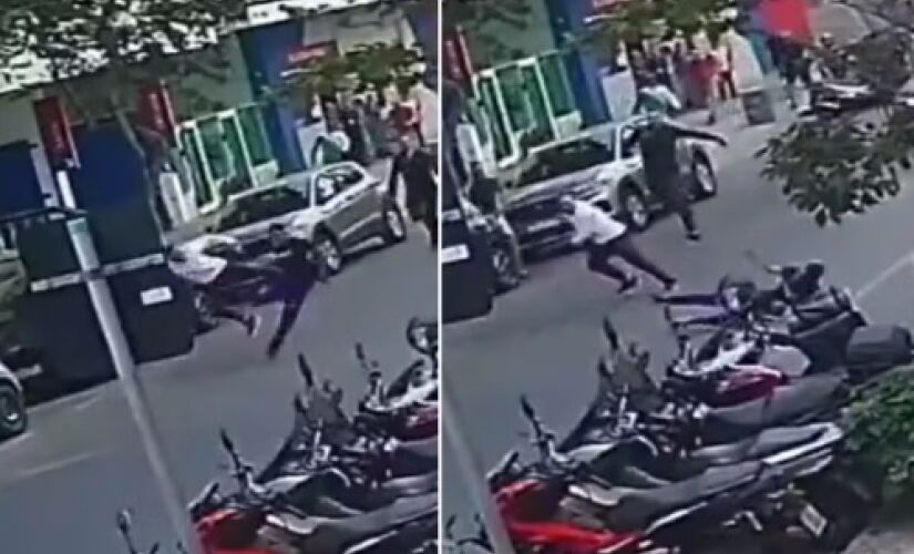 O ex-atleta chegou a atingir o suspeito com uma voadora