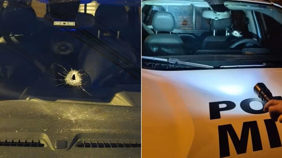 Viaturas foram atingidas por ladrões em Santos