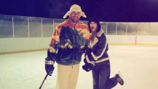 Travis Kelce e Taylor Swift em publicação no Instagram do jogador