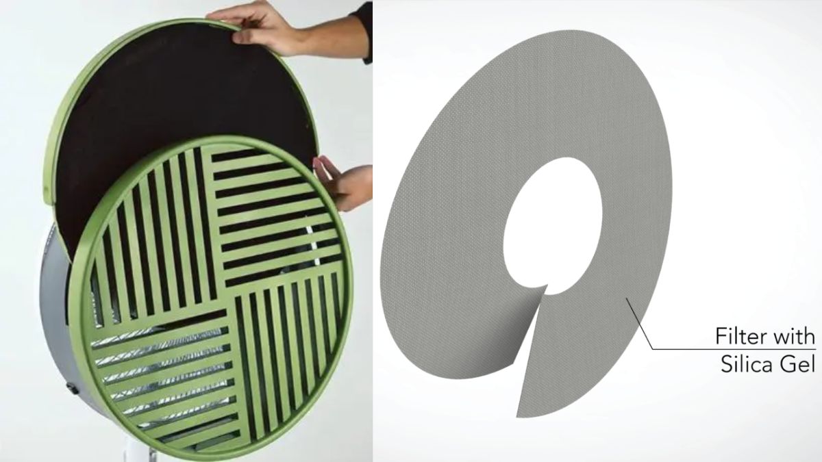 Filtro de sílica gel removível ajuda a reduzir a umidade do ar, reforçando a sensação de frescor/ Divulgação