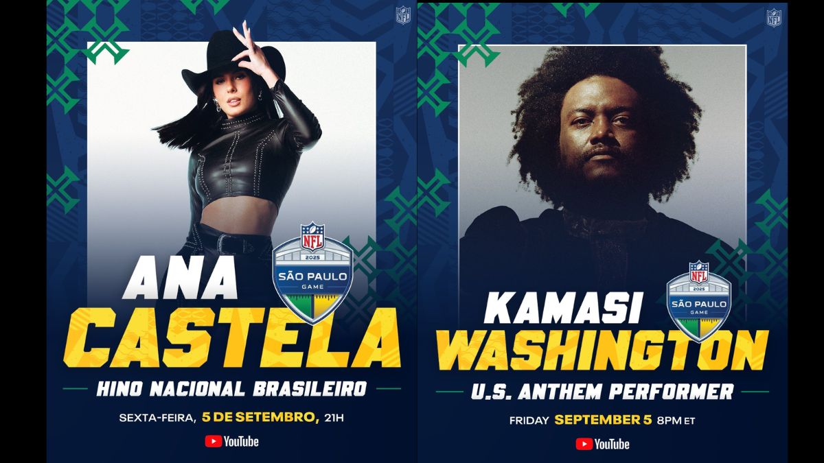 Ana Castela cantará o hino nacional brasileiro e Kamasi Washington executará o hino dos Estados Unidos antes do pontapé inicial/ Foto de Divulgação