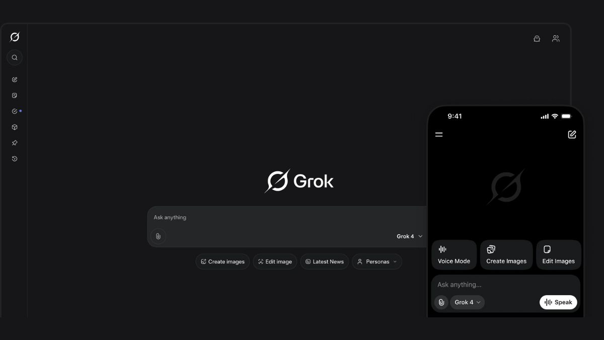 Interface do Grok, a inteligência artificial desenvolvida pela xAI segue em fase de treinamento intensivo após a reestruturação/ Divulgação