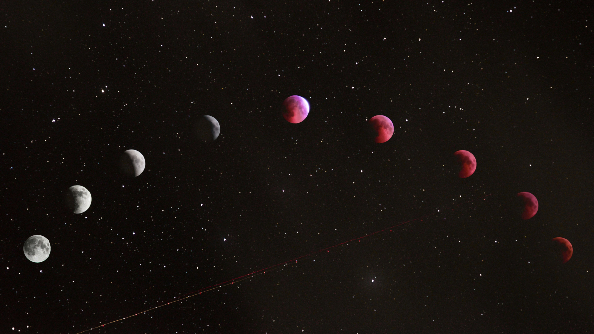 Essa combinação rara ocorre em meio a um Eclipse Lunar Total em Peixes