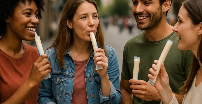 Amigos conversam enquanto saboreiam o Icegurt / Foto ilustrativa