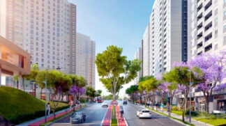 São 124 torres que integram residências e áreas comerciais, seguindo o conceito de cidades inteligentes