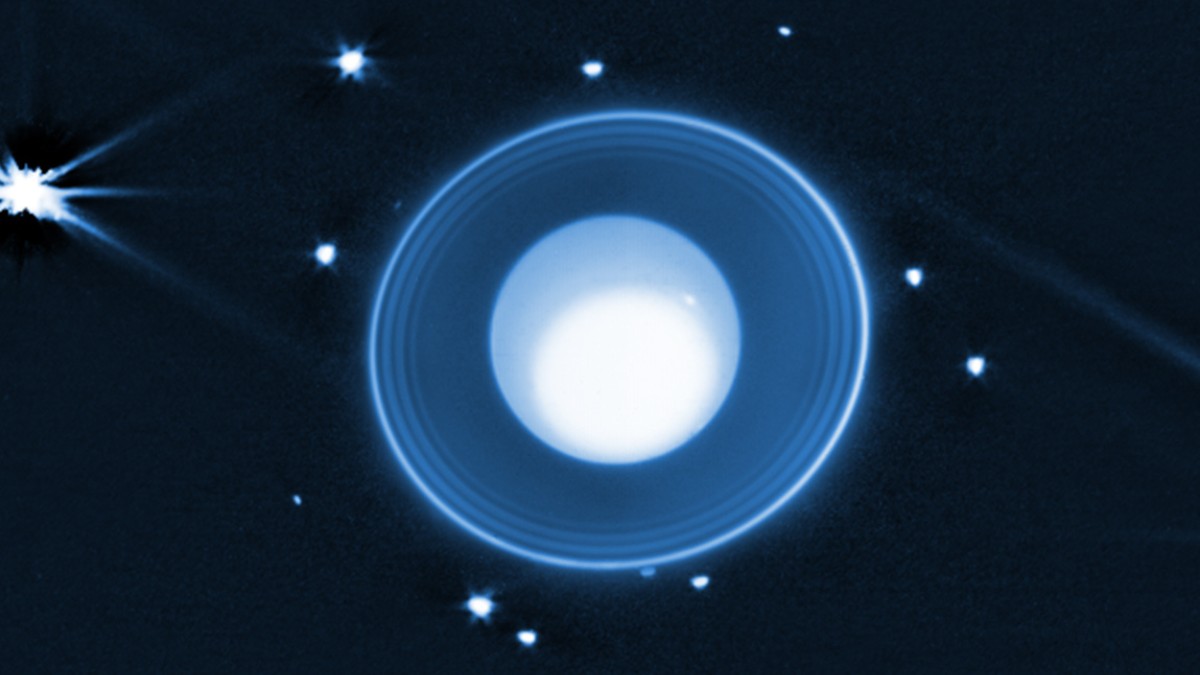 Nova Lua descoberta orbitando Urano usando o telescópio Webb / NASA, ESA, CSA, STScI, M. El Moutamid (SwRI), M. Hedman (Universidade de Idaho)