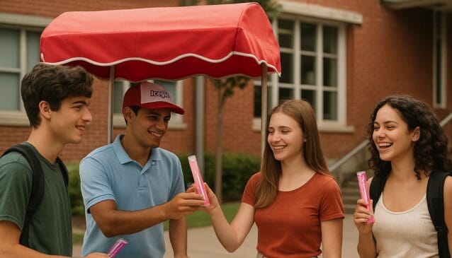 Era comum carrinhos de icegurt ficarem na frente de escolas / Foto ilustrativa