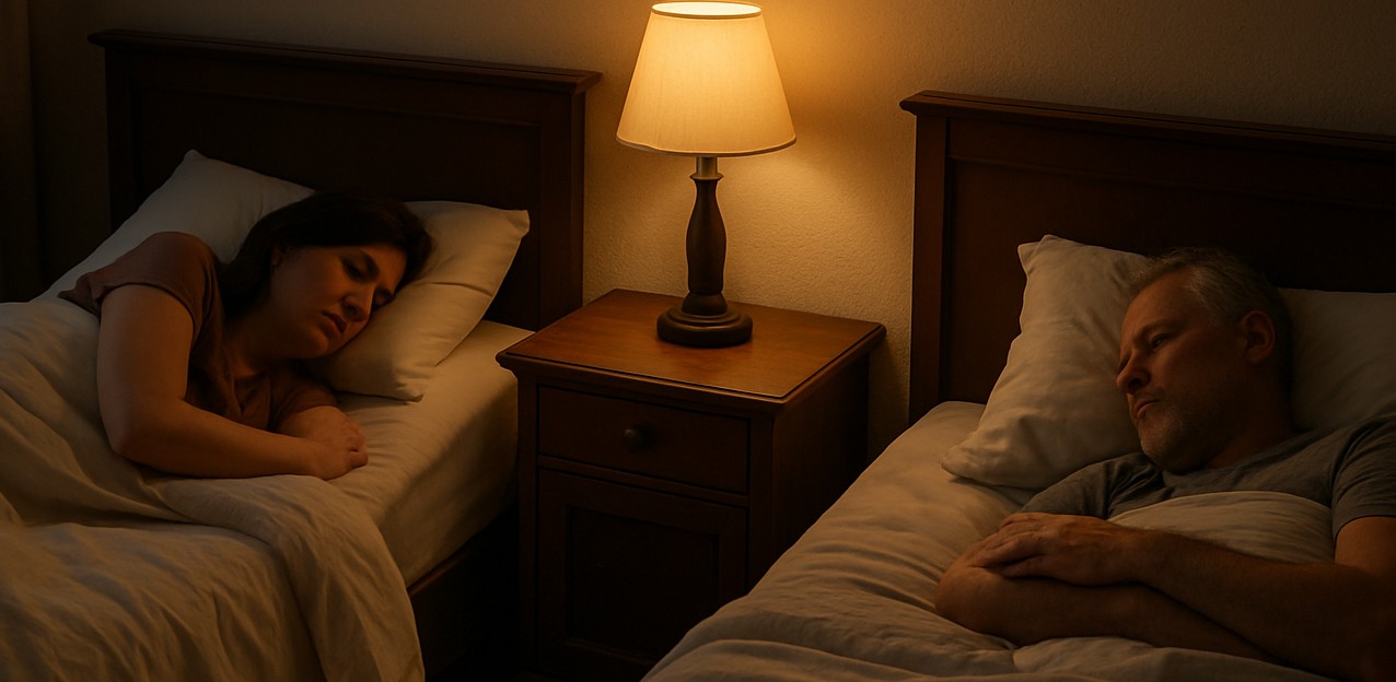 Casal dorme em camas separadas para manter o amor / Foto meramente ilustrativa