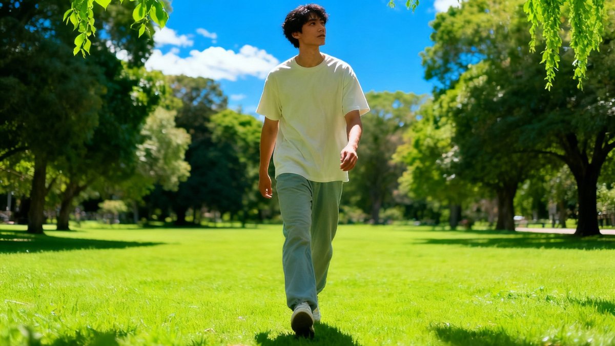 A caminhada ao ar livre traz benefícios para o corpo e para a mente / Imagem gerada por IA