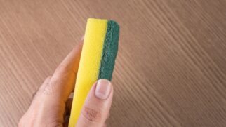 O truque consiste em colocar esponjas de cozinha nas gavetas e prateleiras do congelador ou geladeira