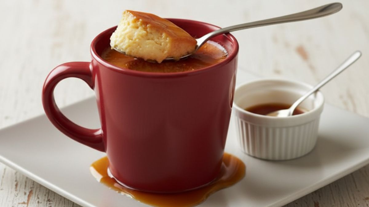 Pudim de caneca cremoso e rápido para adoçar o cardápio/ Gerado por IA/Gemini