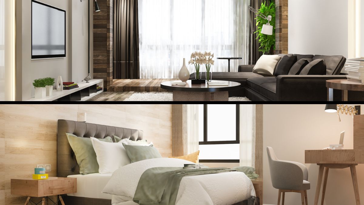 Quartos e salas: Esses ambientes também podem se beneficiar da presença de plantas como o lírio-da-paz, que purifica o ar e absorve a umidade, melhorando a qualidade do sono e o bem-estar geral/ dit26978/Freepik