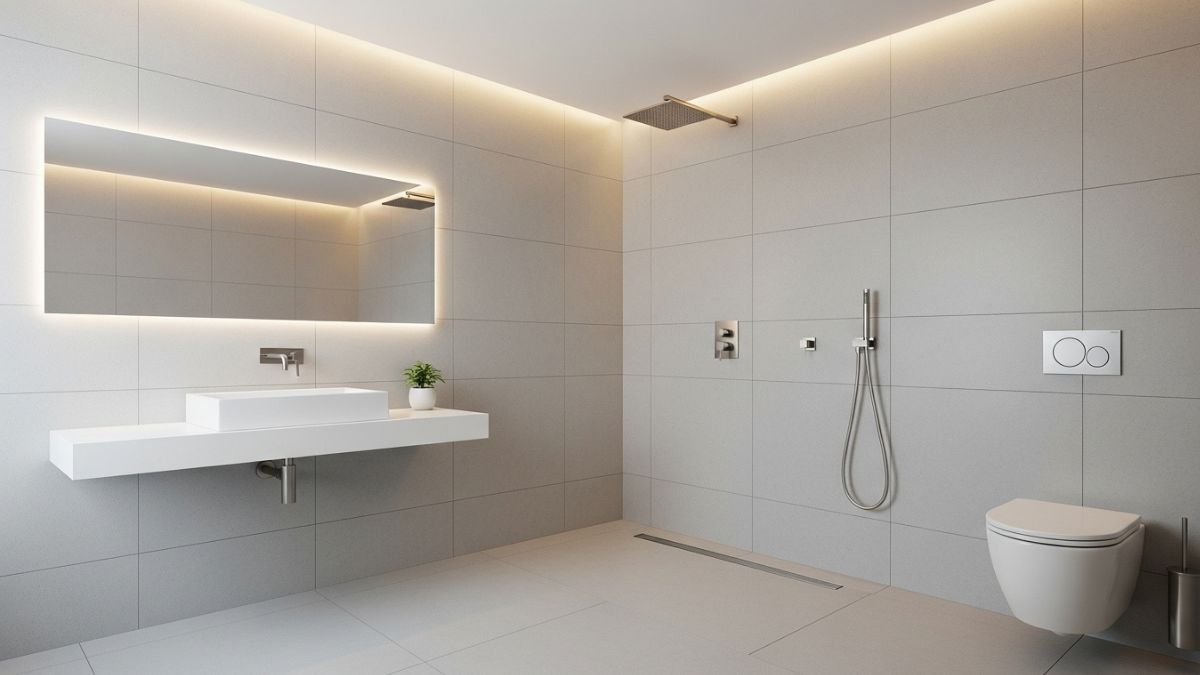 Evitar divisórias como paredes ou cortinas traz leveza ao espaço e remete ao estilo de spas e resorts de luxo