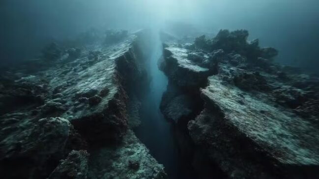 A ruptura acontece no fundo do oceano