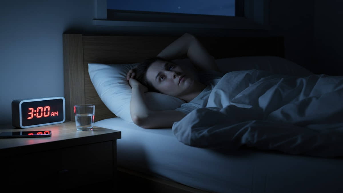 Mulher acordada às 3 da madrugada