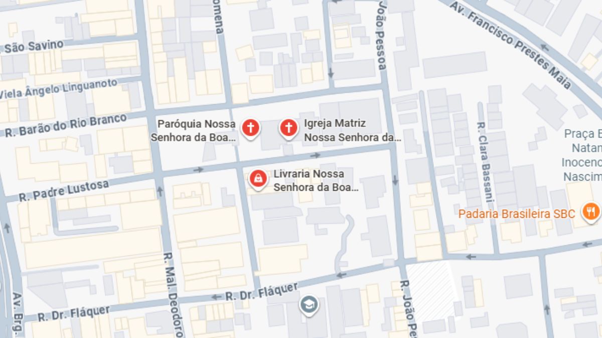 A localização da capela era considerada estratégica, junto à antiga estrada de Santos/Reprodução/Google Maps